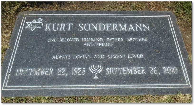 Grabstein Kurt Sondermann in den USA