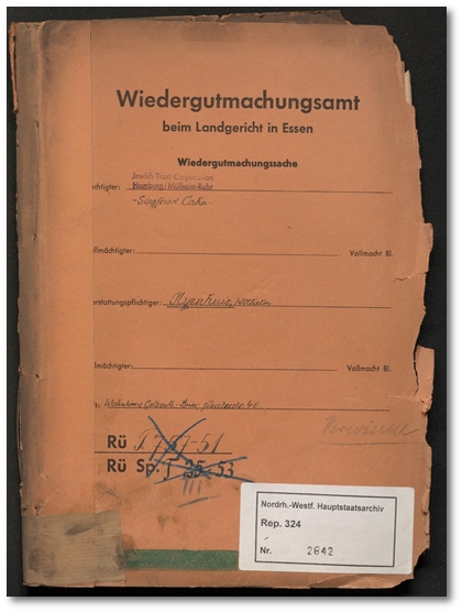 �berweisungsbeleg Nachlass Isidor Waldhorn
