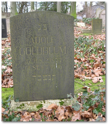 Grabstein Adolf Goldblum auf dem Jüdischen Friedhof in Gelsenkirchen-Ückendorf
