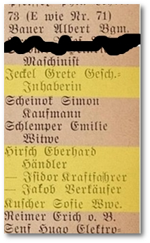 Adressbuch Gelsenkichen 1939, Bewohner Liboriusstrasse 73