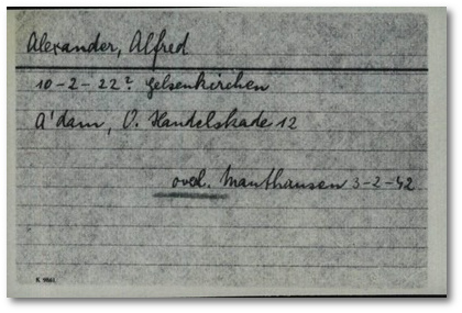 Alfred Alexander aus Gelsenkirchen wurde im KZ Mauthausen ermordet