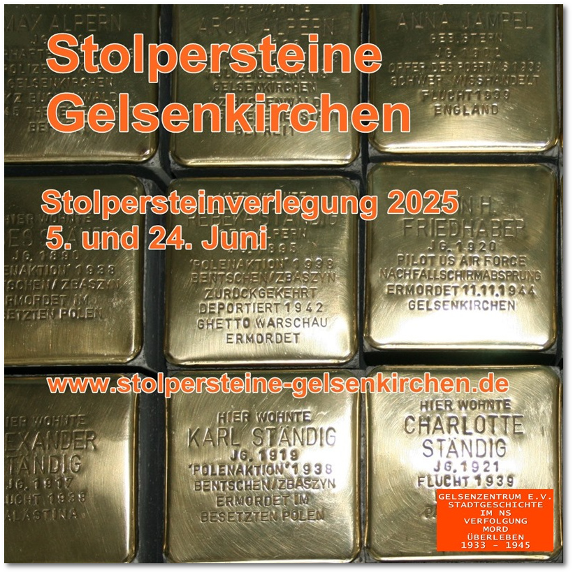 Gedenken: Vierzig neue Stolpersteine fr Gelsenkirchen 