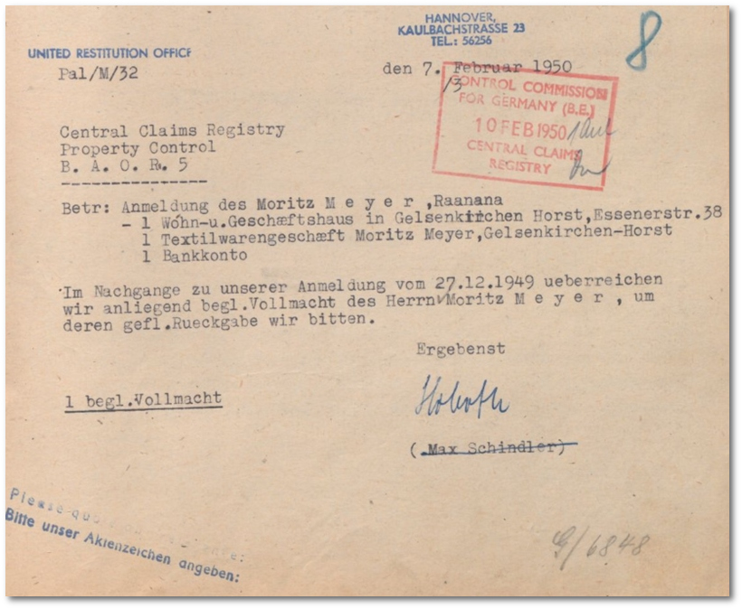 In diesem Haus an der Essener Strasse 38 befand sich das Gesch�ft von Moritz Meyer 