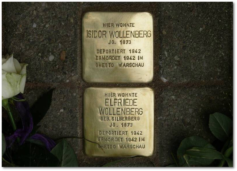 Stolperstein Isidor und Elfriede Wollenberg, Von-Der-Recke-Strasse 6