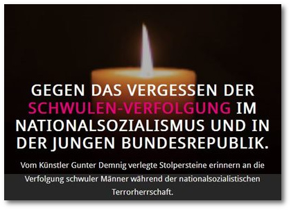 Bundesweit erste STOLPERSCHWELLE fr verfolgte Homosexuelle