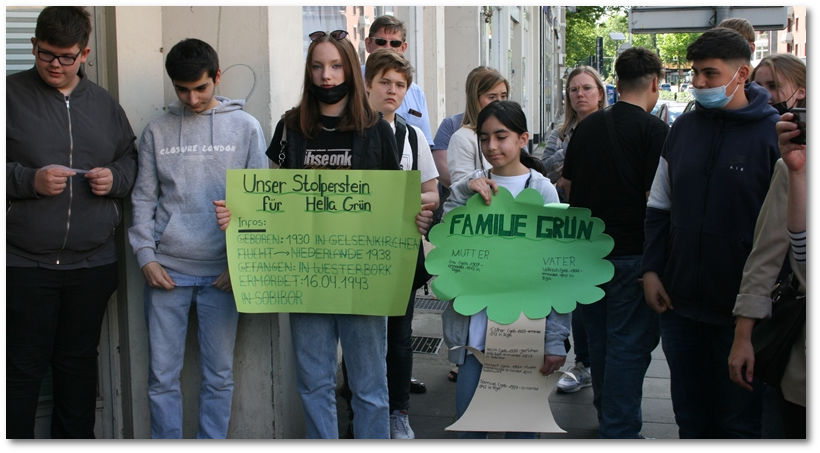 Stolpersteine: Gesamtschule Berger Feld erinnert an Familie Leibisch Grn