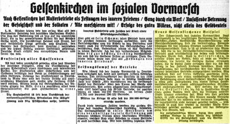 Gelsenkirchen im Natinalsozialismus - Goldene Fahne für Firma Seppelfricke