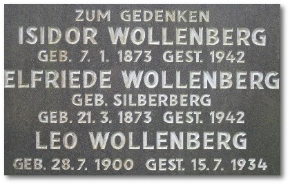Gedenkstein für die Familie Wollenberg auf dem jüdischen Friedhof in Gelsenkirchen-Ückendorf