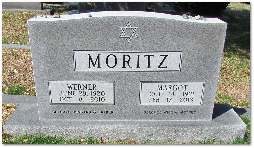 Grabstein Ehepaar Werner und Margot Moritz,