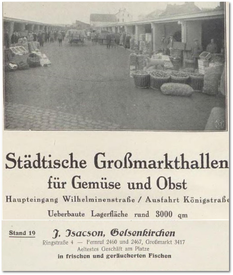 Stand Isaac Isacson in den Städtischen Großmarkthallen, 1927