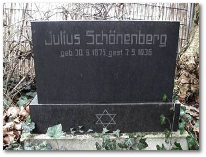 Grabstätte von Julius Schönenberg auf dem jüdischer Friedhof an der Wanner Straße in Gelsenkichen 