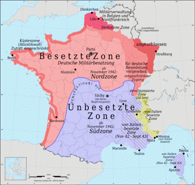 Frankreich, besetzte Gebiete