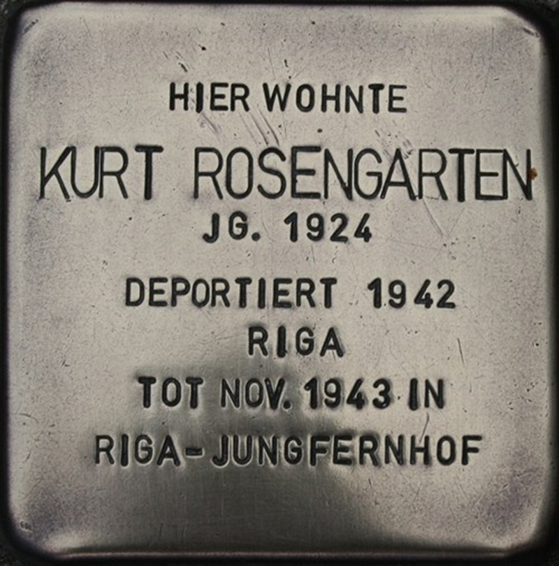 Bismarckstrasse 152 in Gelsenkirchen, ein Stolperstein erinnert hier an Kurt Rosengarten 