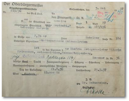 Hausakte Schalker Str. 184, Leopold Sauer