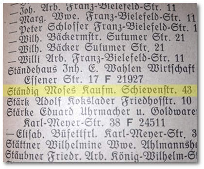 Adressbuch Gelsenkirchen, Ausgabe 1934