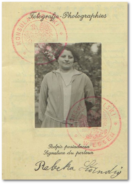 Polnischer Reisepass, ausgestellt fr Rebeka Stndig, 1934