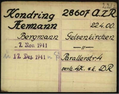 Schreibstubenkarte aus dem KZ Dachau, Felix Frhling