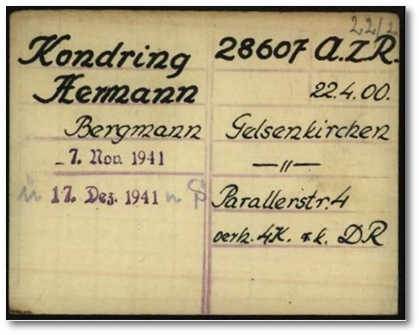 Schreibstubenkarte aus dem KZ Dachau, Felix Fröhling Schreibstubenkarte aus dem KZ Dachau, Felix Fröhling