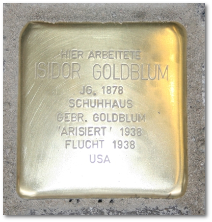 Stolpersteine Gelsenkirchen - Familie Isidor Goldblum Schuhhaus Bahnhofstrasse 62