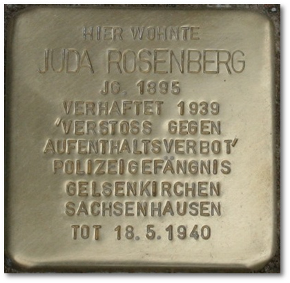 Stolperstein Juda Rosenberg in Gelsenkirchen an der Ringstrasse 48