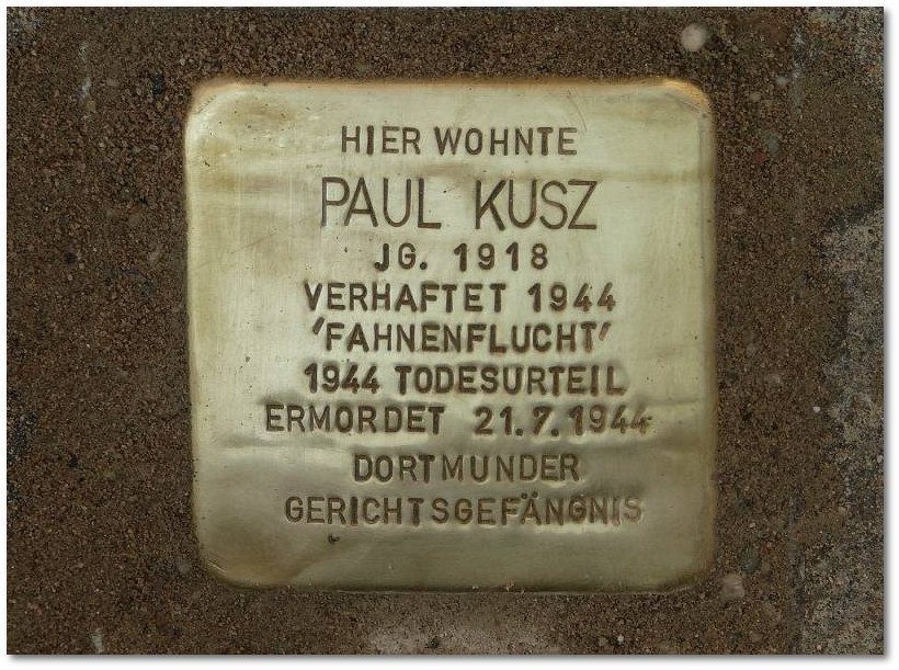 Stolperstein Paul Kusz, Hohenzollernstrasse 272