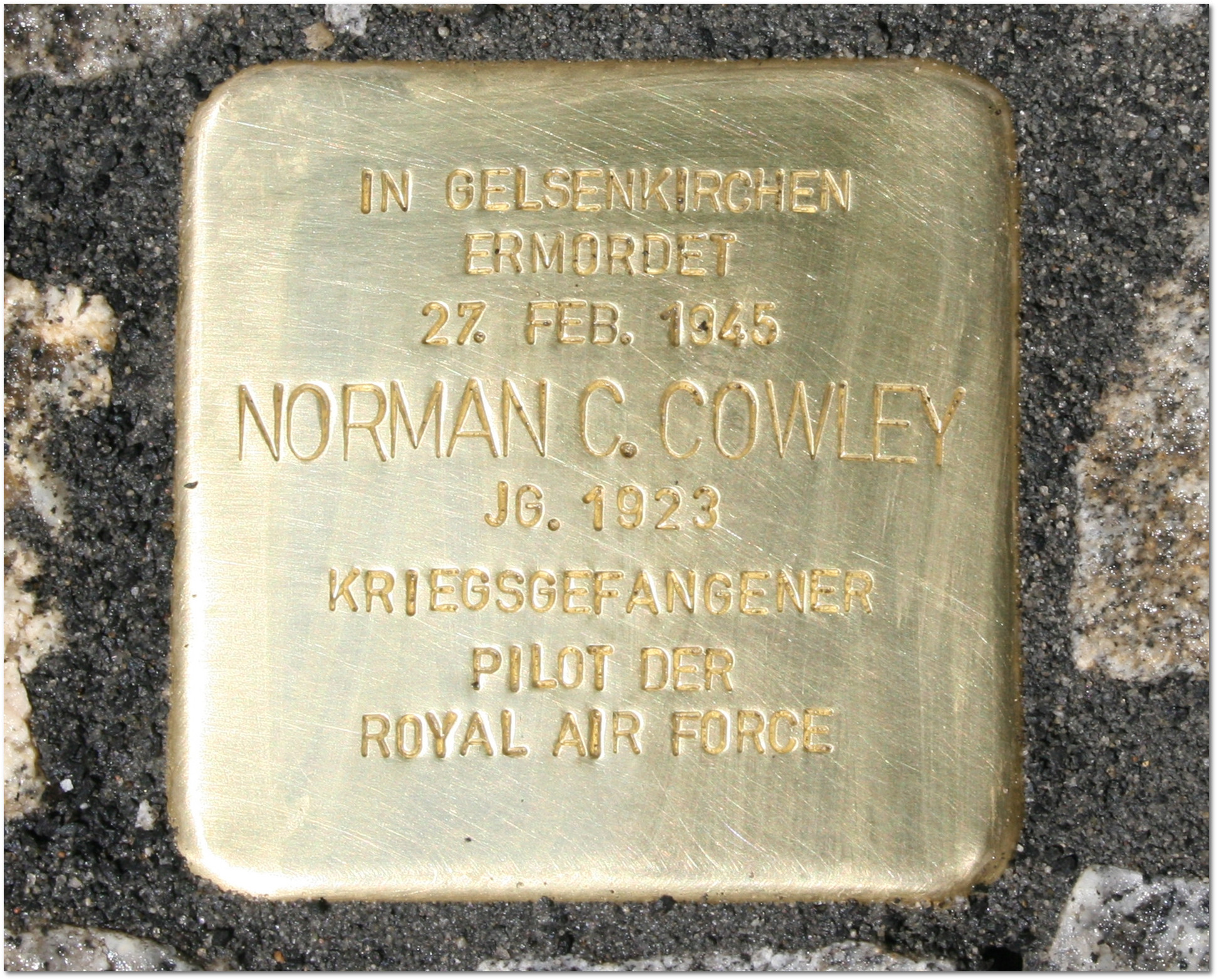 Stolpersteinverlegung fr Norman C. Cowley in Gelsenkirchen