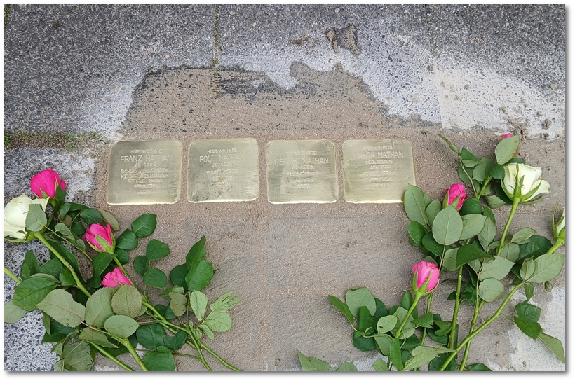 Stolpersteine Franz, Marta, geb. Braun, Oskar, Rolf Nathan