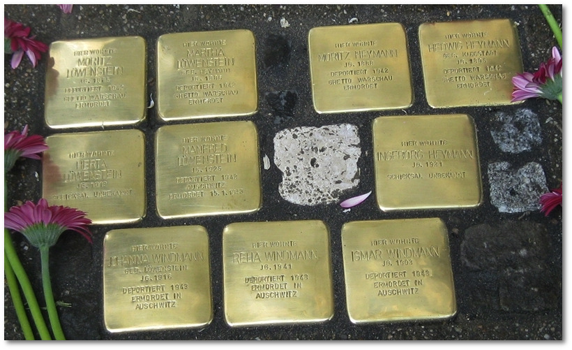 Stolpersteine Gelsenkirchen - Familien Moritz Lwenstein und Ismar Windmann