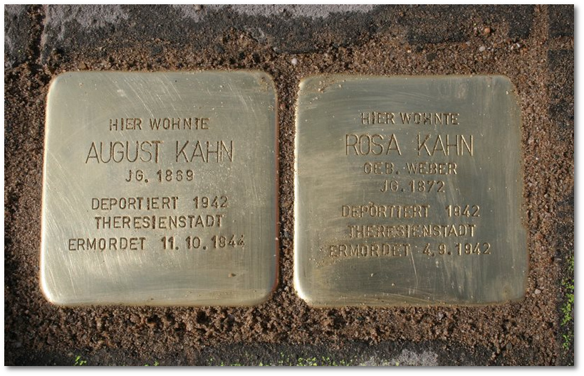 Stolpersteine Gelsenkirchen - Ehepaar august und Rosa Kahn