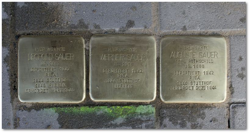 Stolpersteine Gelsenkirchen - Familie Leopold, Auguste und Werner Sauer