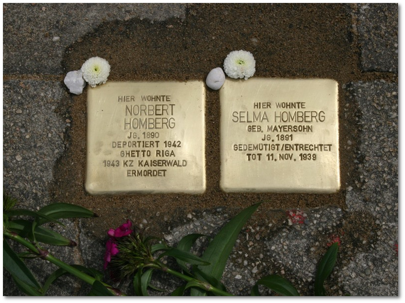 Stolpersteine Gelsenkirchen - Norbert und Selma Homberg