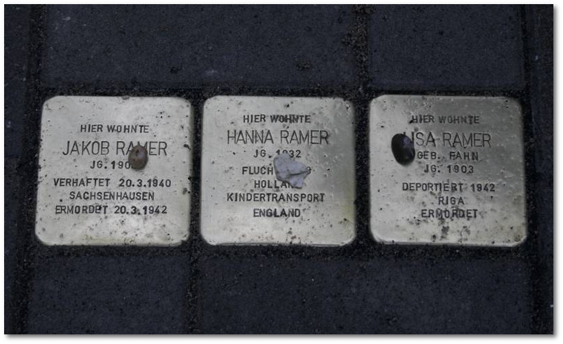 Stolpersteine Gelsenkirchen - Jakob, Lisa und Hanna Ramer