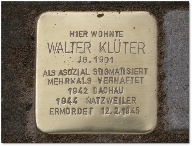 Stolpersteine Gelsenkirchen - Walter Klter