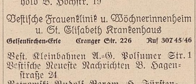 St. Elisabeth Krankenhaus u. Vestische Frauenklink